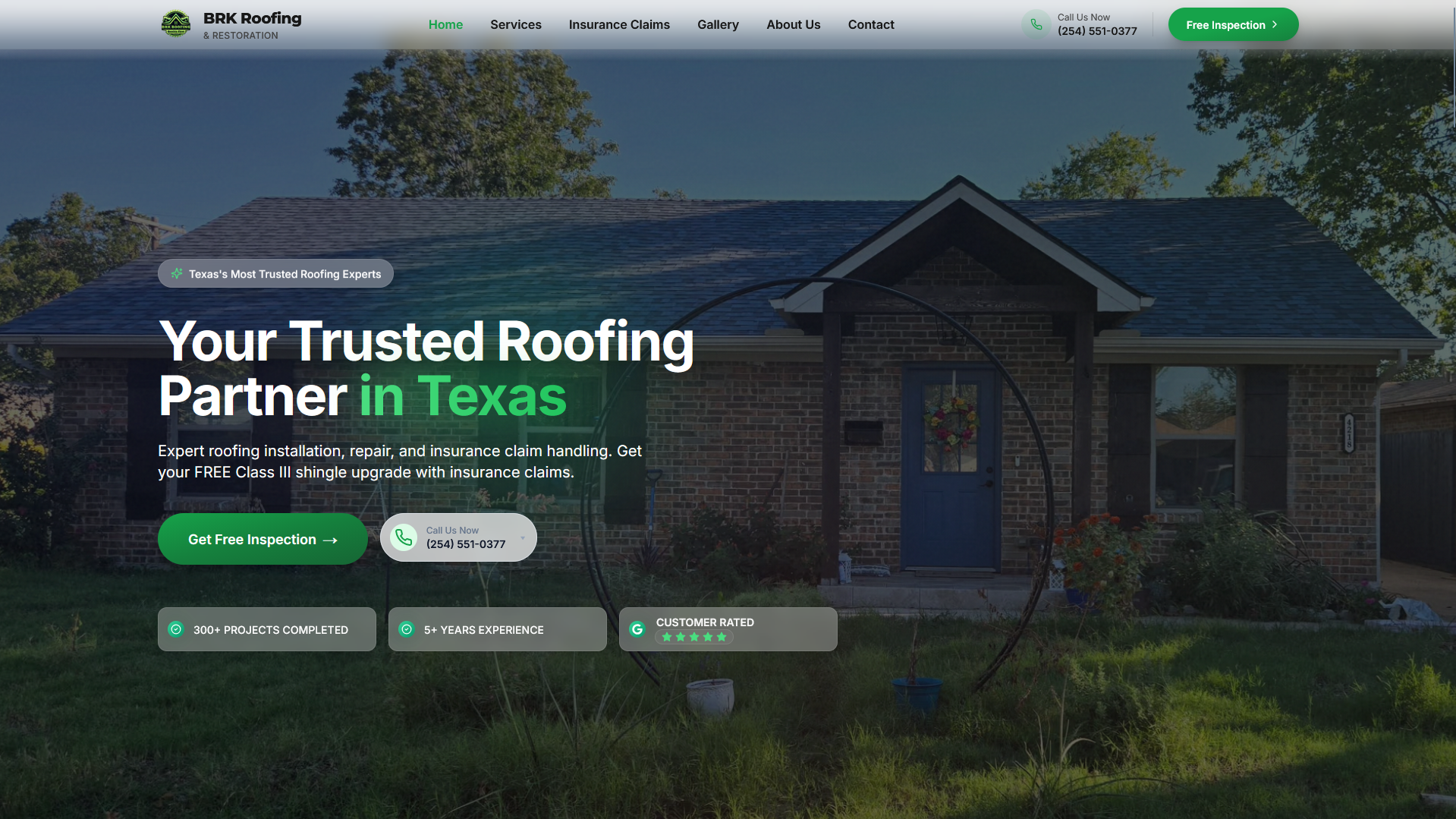 Roofing website demo